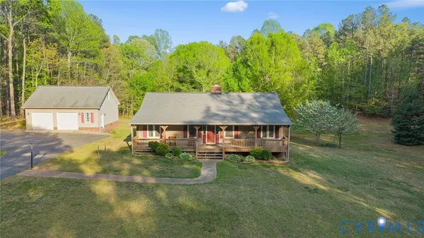 an aerial view of a house