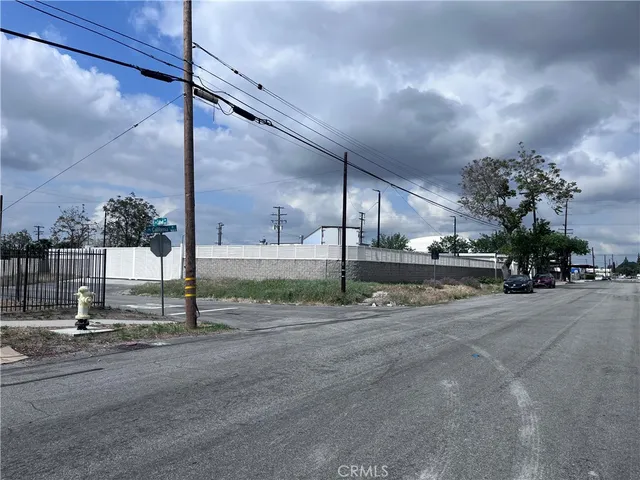 a view of a street with a houses