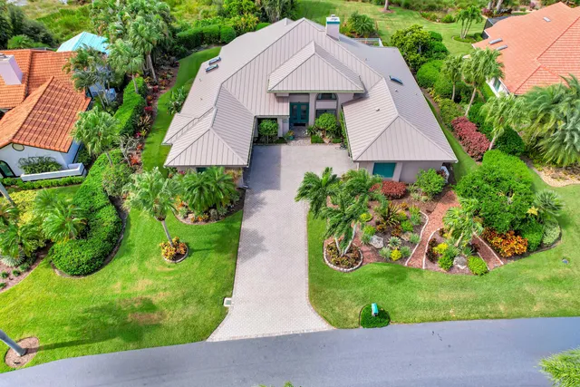 an aerial view of a house