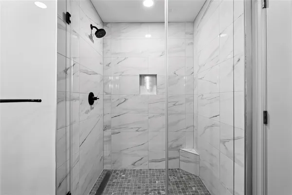a bathroom with a shower
