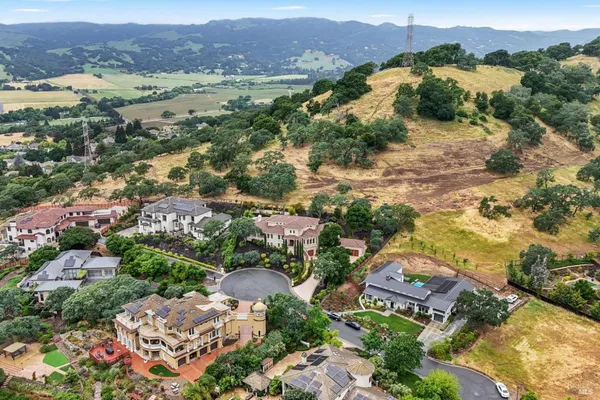 an aerial view of multiple house