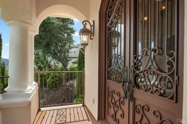 a view of a door with glass door