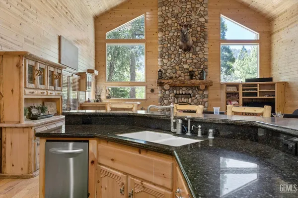 a view of a road with trees in the background