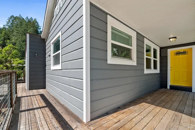 a view of a house with a balcony
