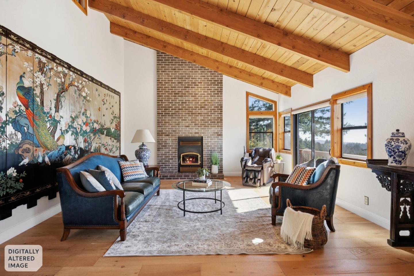 600 Ridge Top Road Los Gatos, CA 95033 - Photo 13 of 81 a living room with furniture and a fireplace