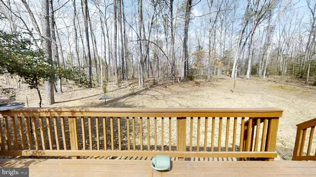 a view of a bench in the backyard