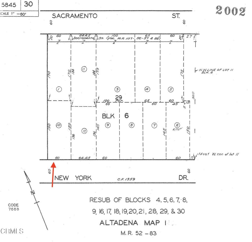 785 New York Drive Altadena, CA 91001 - Photo 22 of 22 New York Parcel Map