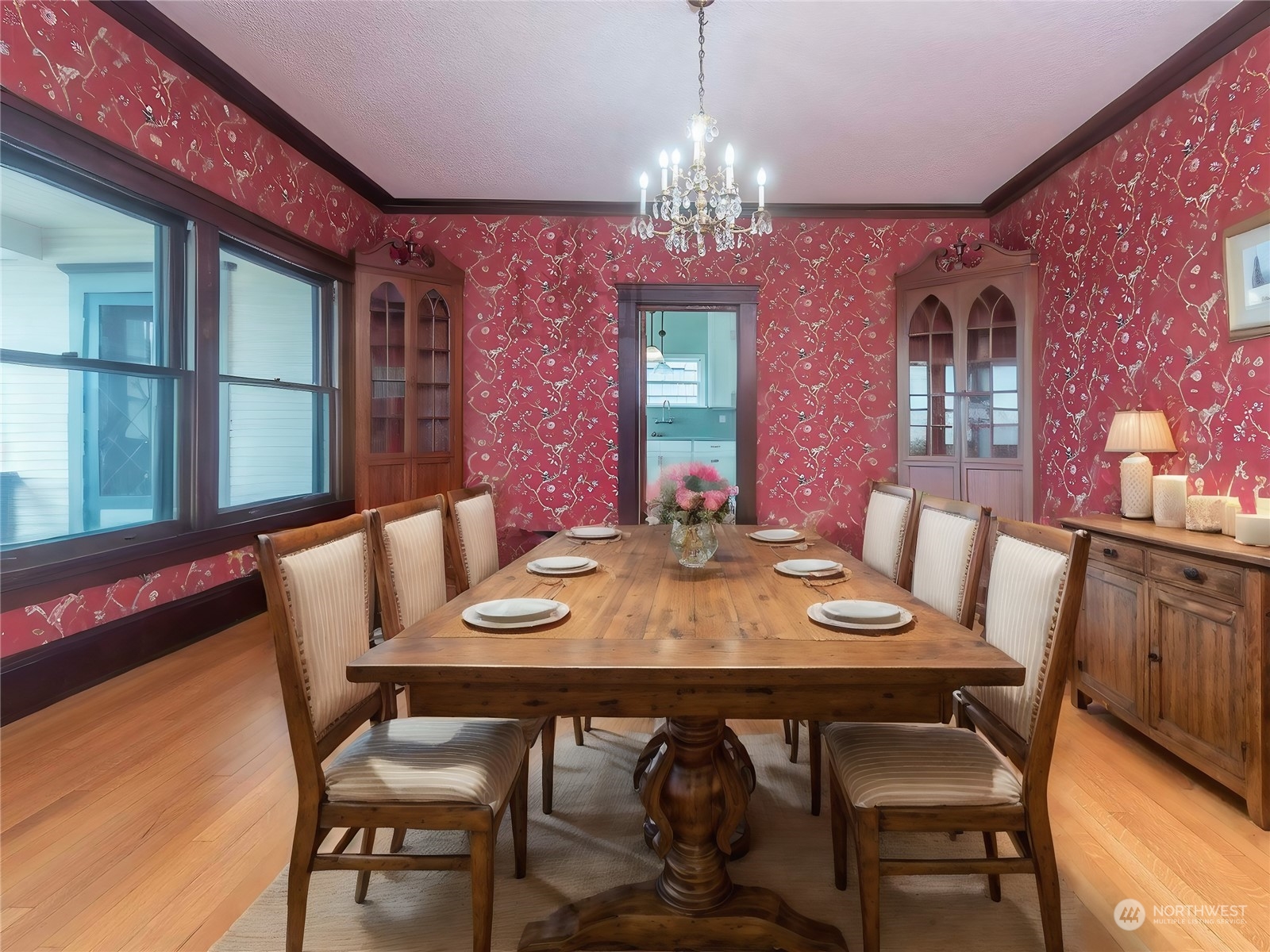 2208 Rucker Avenue Everett, WA 98201 - Photo 5 of 29 a view of a dining room with furniture a chandelier and wooden floor