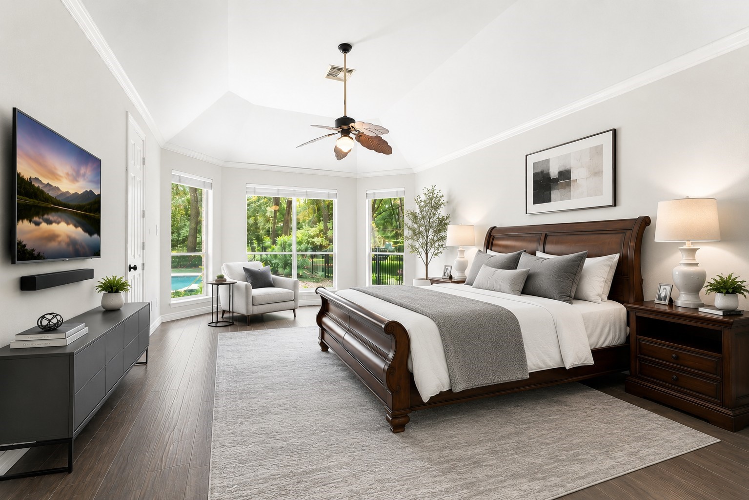 2326 Timbergreen Circle Magnolia, TX 77355 - Photo 16 of 43 a spacious bedroom with a bed and a flat screen tv