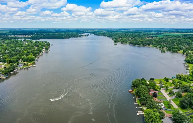 a view of a lake with a lake
