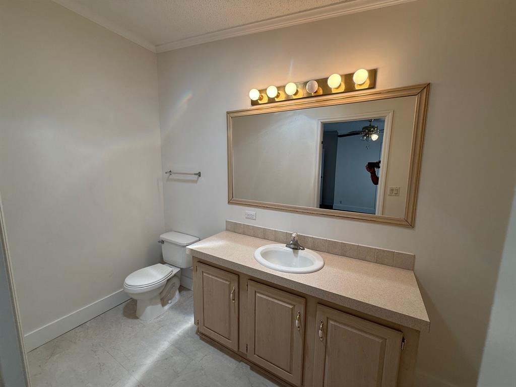 8648 Southwest 16th Place Davie, FL 33324 - Photo 7 of 10 a bathroom with a sink a toilet and a mirror