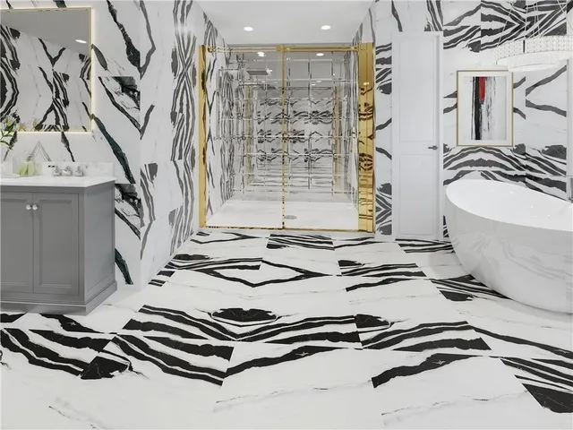 a picture of a bathroom with a sink and mirror