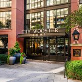 a view of a building and a street