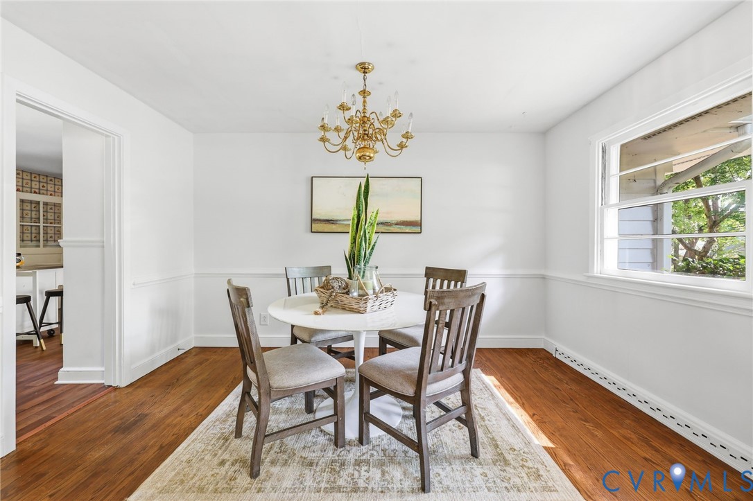 3400 Warner Road Richmond, VA 23225 - Photo 9 of 33 Hardwood floors, chandelier, direct access to kitc
