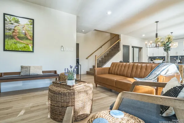 a living room with furniture
