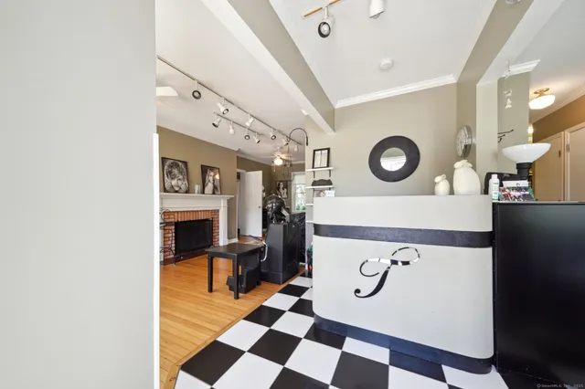 a view of entryway with livingroom and furniture