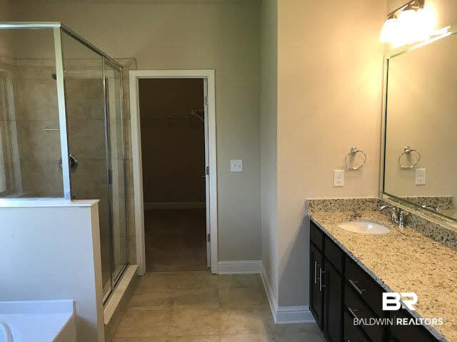 24675 Chantilly Lane Daphne, AL 36526 - Photo 15 of 21 5 ft. Tile Shower, Garden Tub, Granite, Beveled Mirror, tile floor