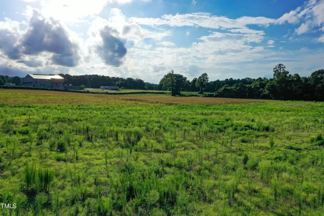 a view of a field of grass and a lake view