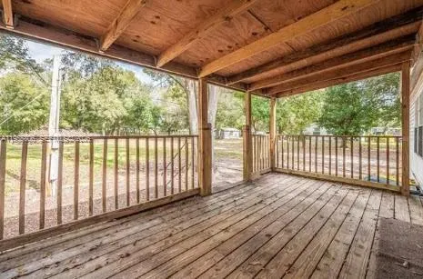 a view of a wooden deck