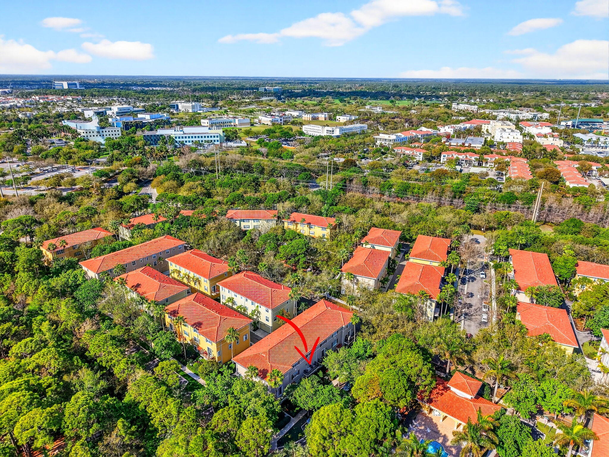 108 Morning Dew Circle Jupiter, FL 33458 - Photo 40 of 46 an aerial view of residential houses with outdoor space and swimming pool