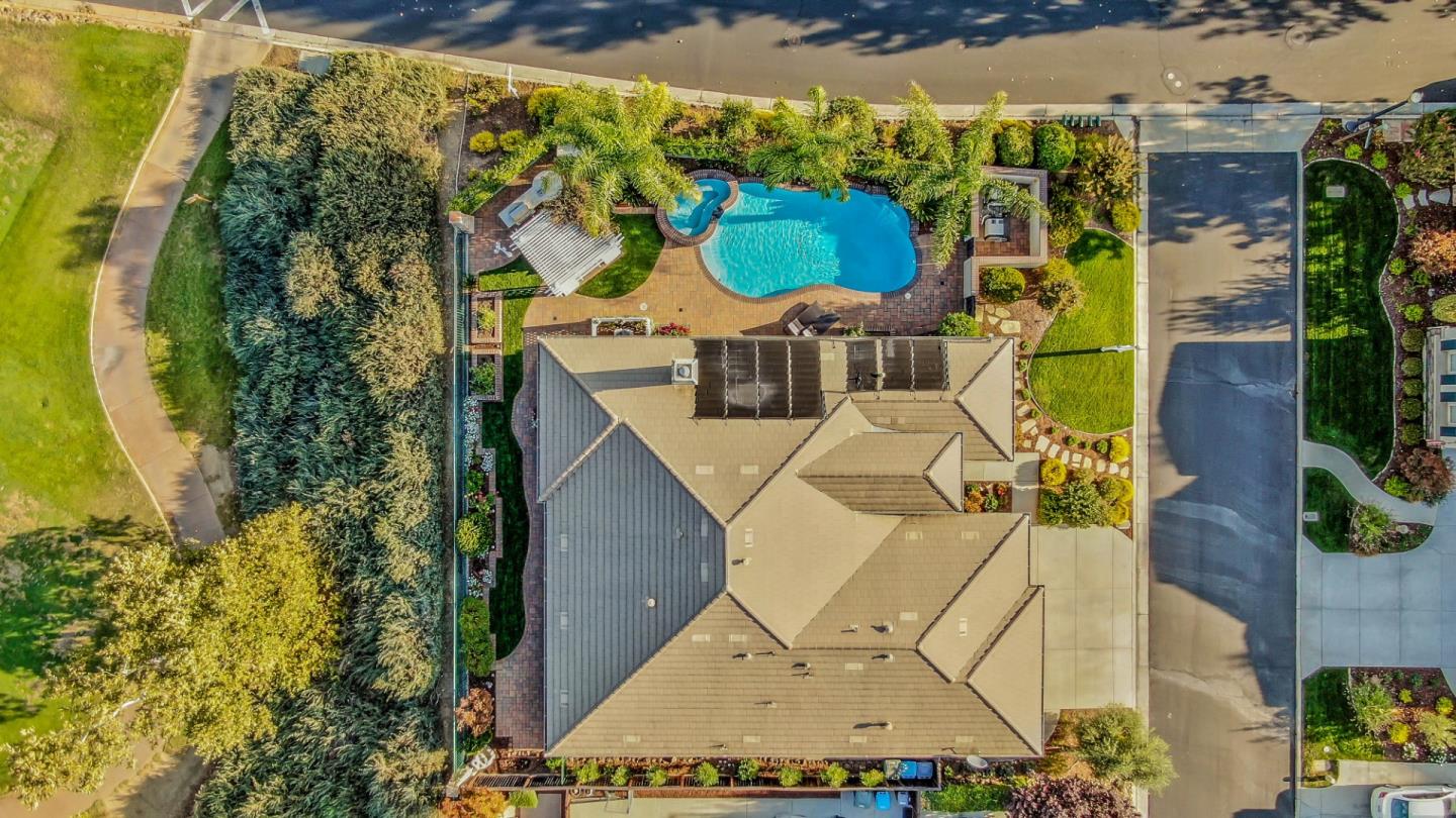 1975 Killarney Court Gilroy, CA 95020 - Photo 61 of 64 an aerial view of a house with a swimming pool