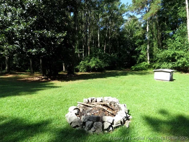 a backyard of a house with lots of green space