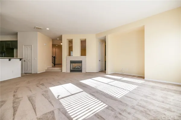 a view of a livingroom with a fireplace