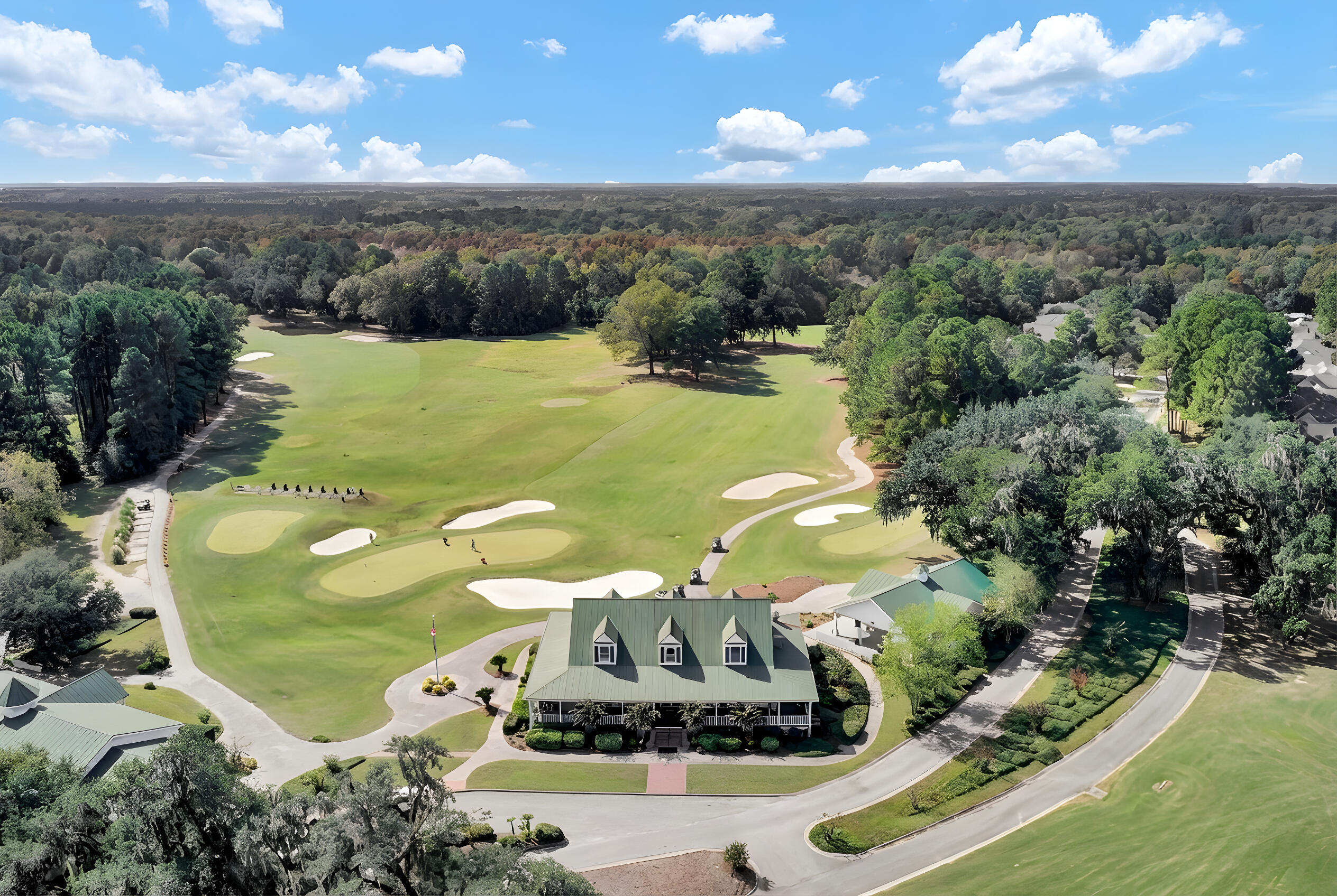 306 Clubview Road Summerville, SC 29485 - Photo 42 of 44 Aerial Clubhouse and Fairway View