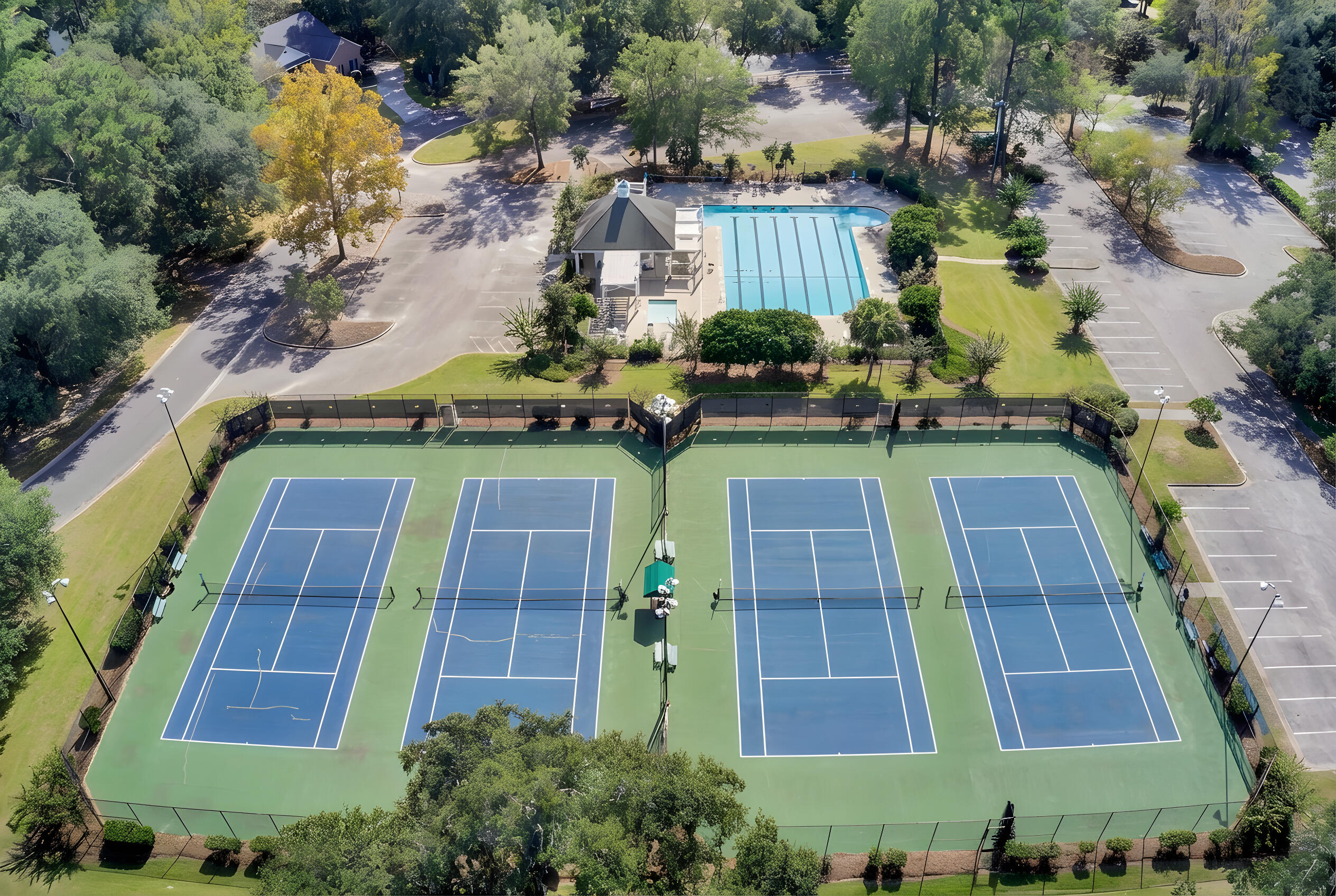 306 Clubview Road Summerville, SC 29485 - Photo 43 of 44 Aerial Tennis & Pool Amenities
