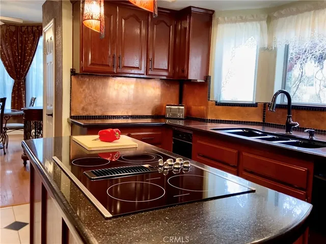 a close view of chair and table in a kitchen