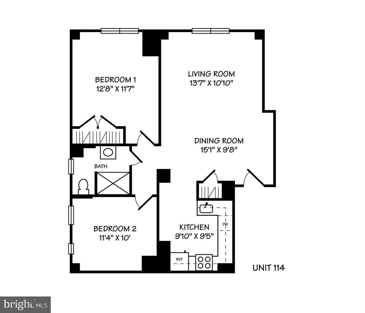 1613 Harvard Street Northwest, Unit 114 Washington, DC 20009 - Photo 22 of 22 Floorplan