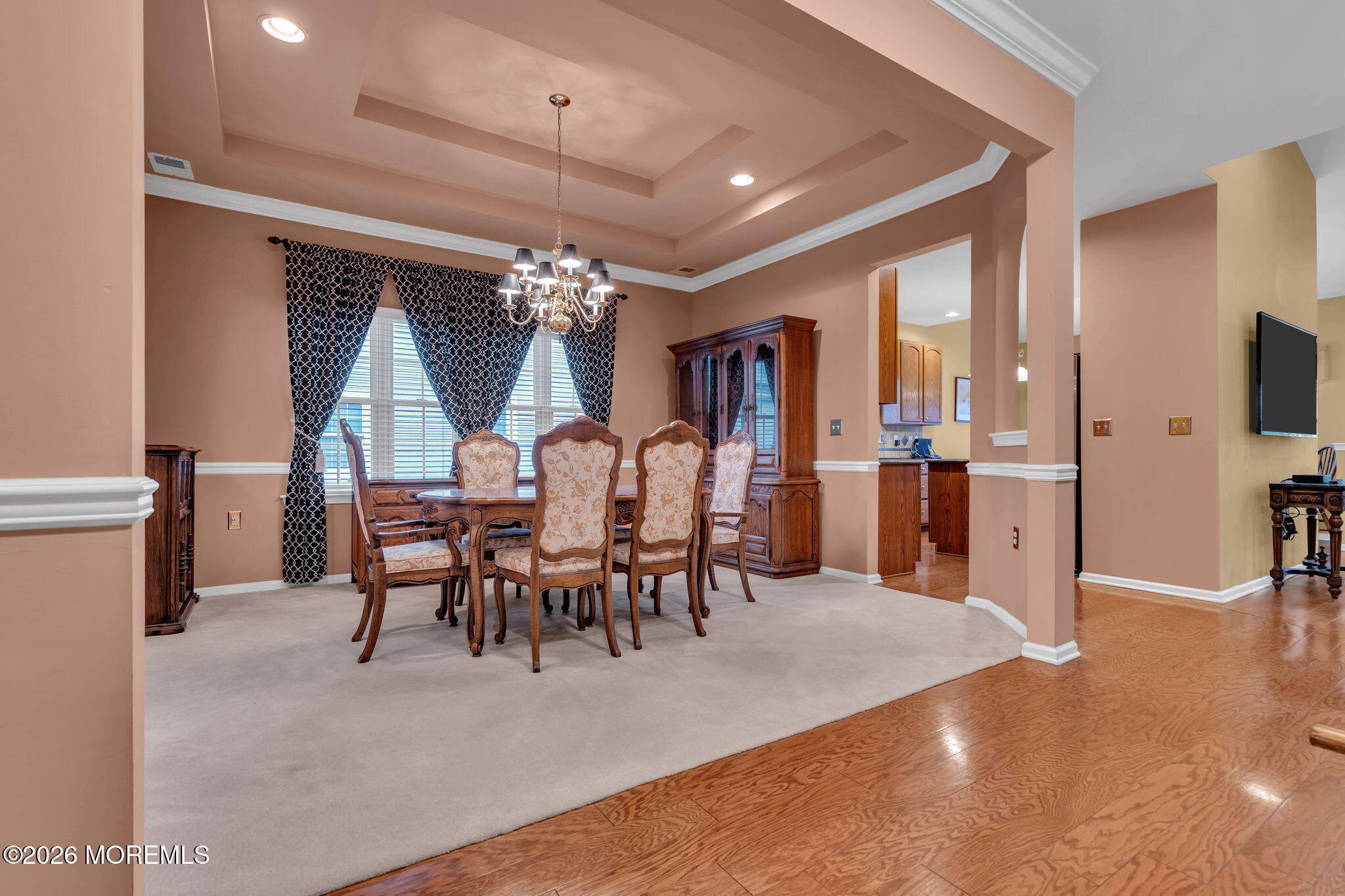 46 Pancoast Road Waretown, NJ 08758 - Photo 9 of 55 a view of a dining room with furniture and chandelier
