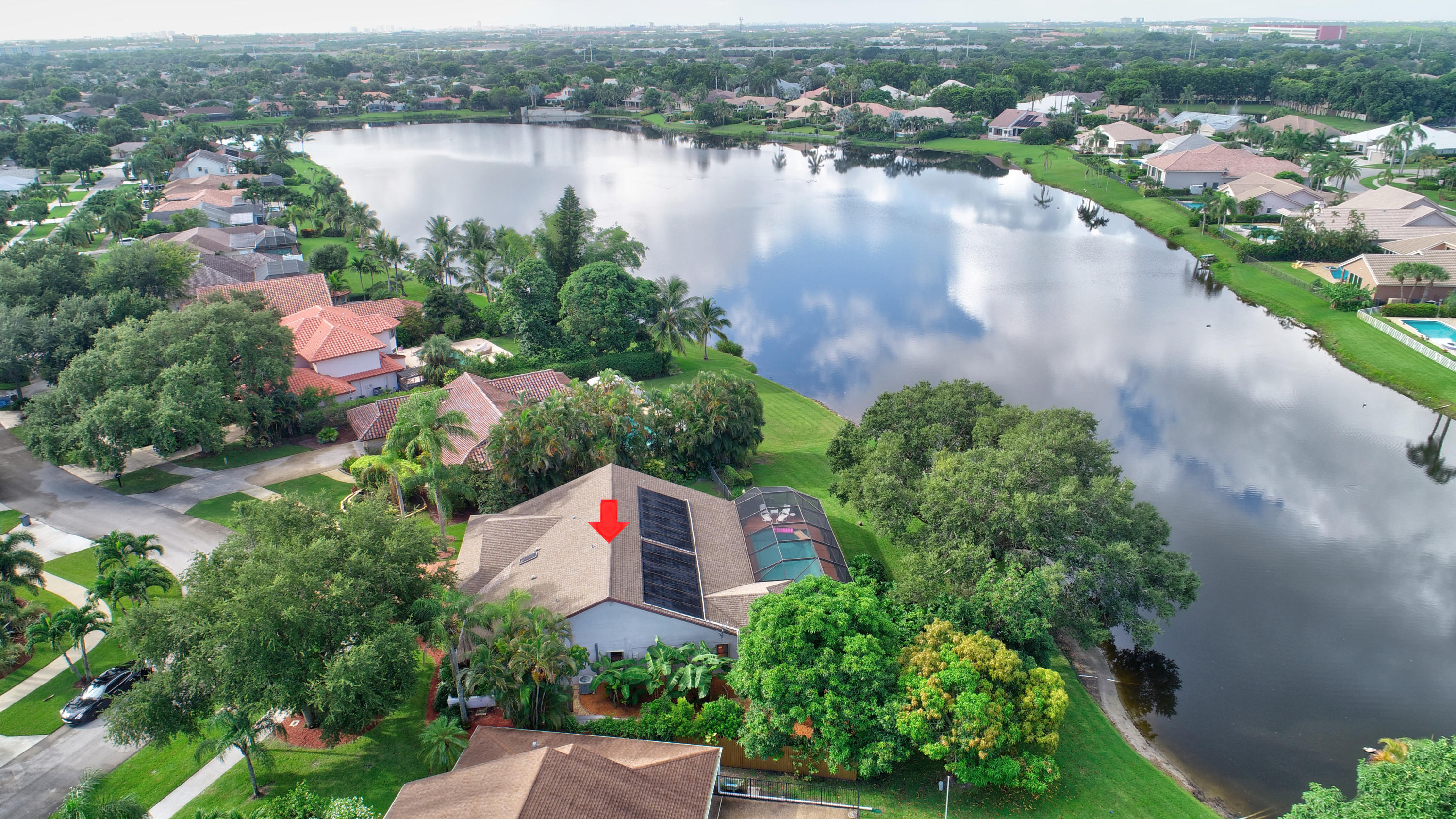 17331 Springtree Lane Boca Raton, FL 33487 - Photo 51 of 60 an aerial view of residential house with outdoor space and lake view