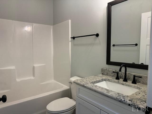 2351 Spg Grv Road Spout Spring, VA 24593 - Photo 14 of 28 a bathroom with a granite countertop sink toilet and shower