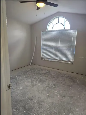 an empty room with closet