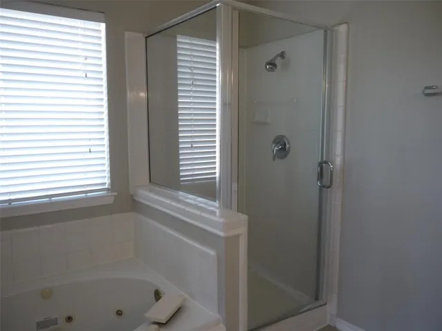 a bathroom with a shower