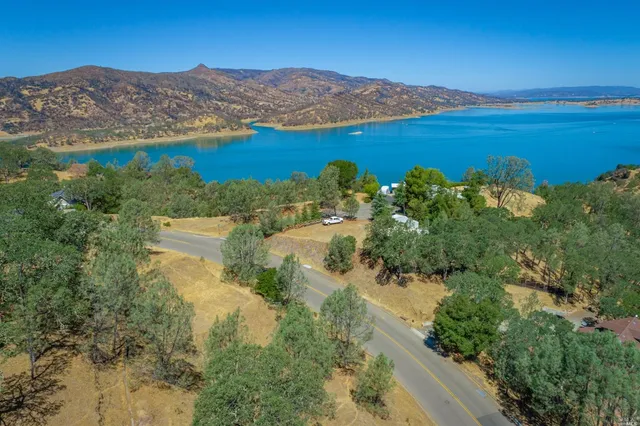 a view of lake with mountain