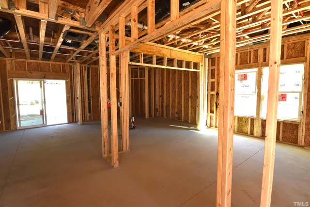 a view of a room with a large windows