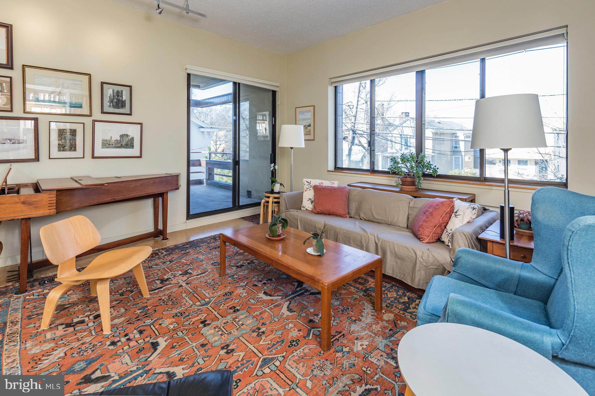 1 Markham Road, Unit 2D Princeton, NJ 08540 - Photo 9 of 25 Living Room with Balcony Access