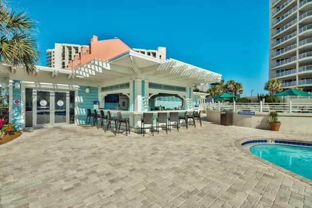 a view of residential houses with outdoor space