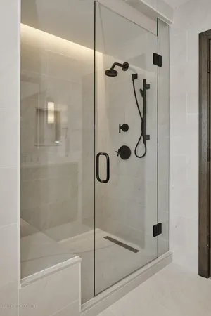 a bathroom with a shower