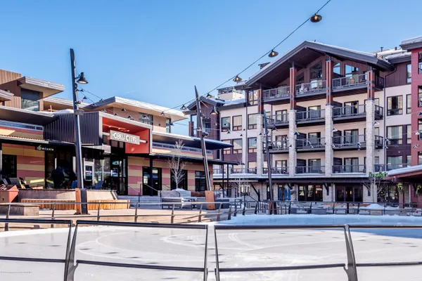 a front view of a building with street view