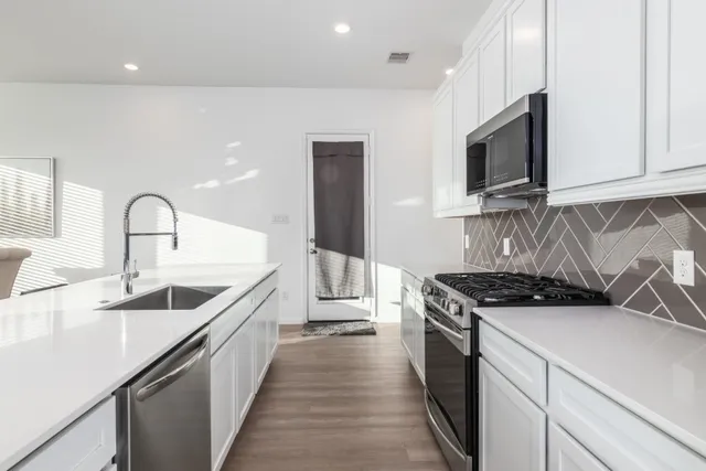 a living room with furniture