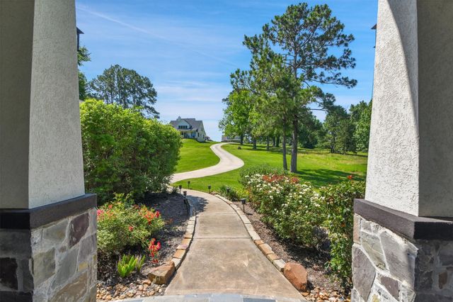 a view of a garden with a fountain