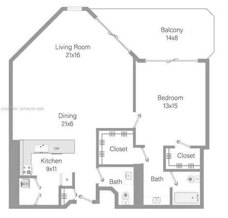 $4,495 | 555 Northeast 34th Street, Unit 2708, Miami, FL 33137