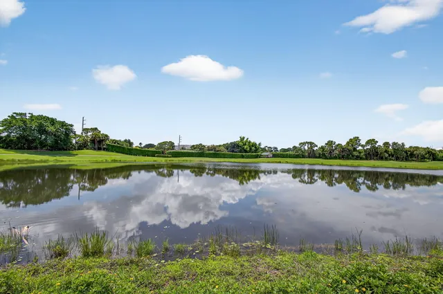 a view of a lake with a houses