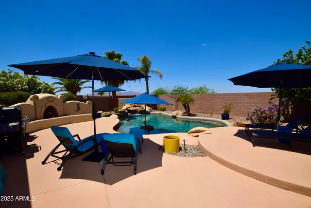 a row of pool and patio