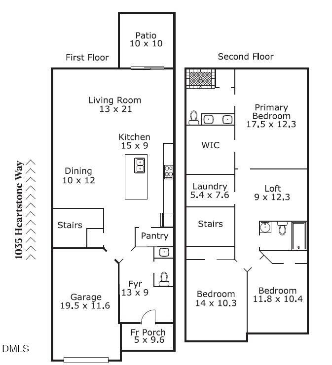 1035 Heartstone Way Durham, NC 27713 - Photo 37 of 37 Sketch Pic for MLS