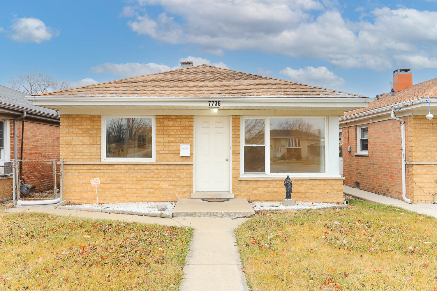 a front view of a house