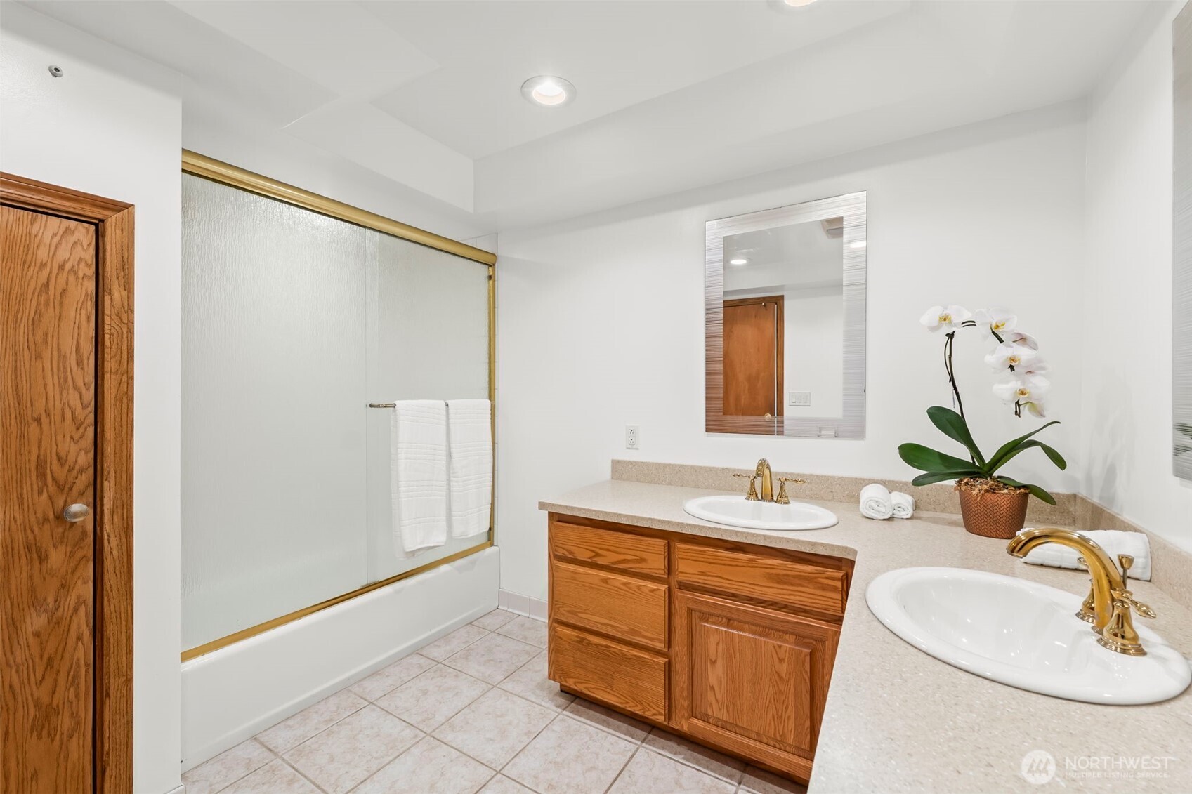 35819 Old Sultan-Startup Road Sultan, WA 98294 - Photo 11 of 40 a bathroom with a double vanity sink and a mirror